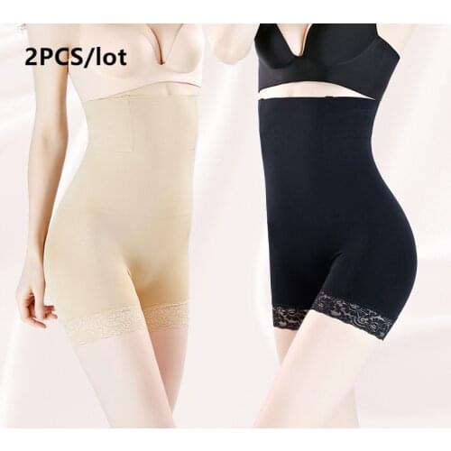 HIgh waist lift buttocks women seamless body shaper underwear lace edge safety pants female shaping shorts