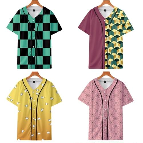 Anime Demon Slayer Kimetsu No Yaiba Tanjiro Kamado Cosplay Costume Men tshirts Plus Size Jackets Halloween Party For Women CS016