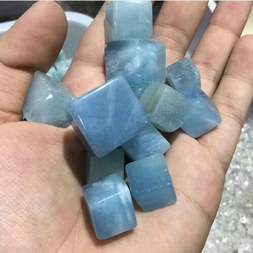 Beautiful Natural Aquamarine Tumbled Stone Polished blue gemstone crystal rough