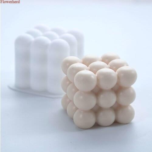 Creative 3d Square Ball Cube Mousse Handmade Soap Silicone Mold DIY Soap Silicone Mold Plaster Candle Mold Ice Mold Cake Decors