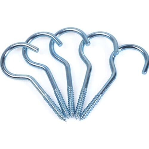 M1-M16 Opening Ring Light hooks iron question mark Sheep eye hook up wood Self-tapping screw bolt Blue zinc