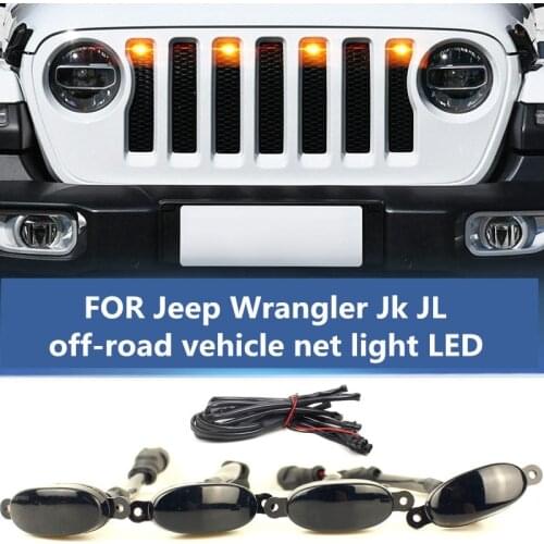 Car light modification FOR Jeep Wrangler Jk JL front grille atmosphere light LED Wrangler decorative light daytime running light