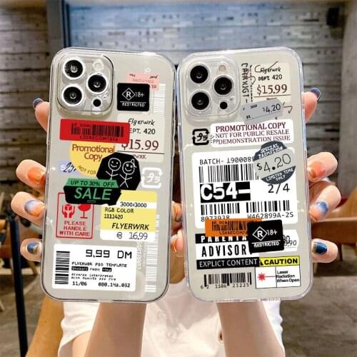 Fashion Clear Transparent Printing Cases for OPPO A1K 5 9 11X 52 72 92 Realme C2 C3 5i 6i 7i C11 C15 Cool lable Silicone Cover