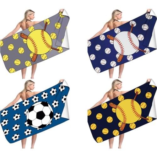 Rugby Ball American Football Quick Dry Beach Towel Microfiber Face Washcloth Washrag Swimming Surfing Bath Towels