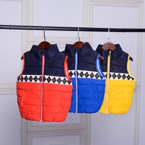 Spring Autumn Winter Warm Down Vest For Girls 3-7Y Baby Boys Fashion Stripes Waistcoat Childrens Padded Outerwear Kids Jackets