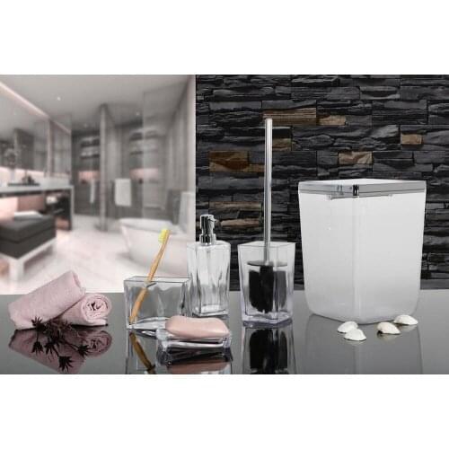 PRIMANOVA Biga 5 PIECE BATHROOM SET WHITE Color Bathroom Sets Bathroom Trash Can Soap Dish Bathroom Accessory Set