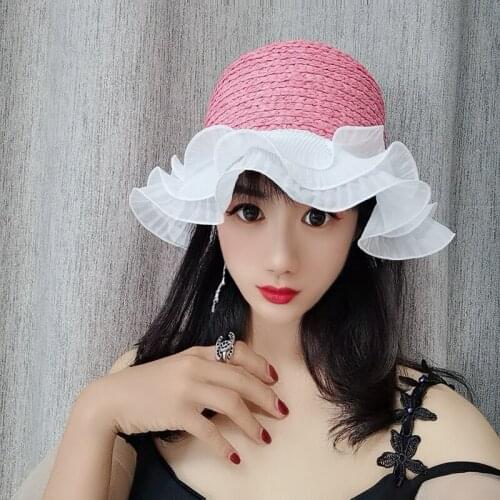 Summer new lafite sweet grass female Japanese black fungus and retro basin cap, fisherman hat and sunbonnet hat shop bucket hats
