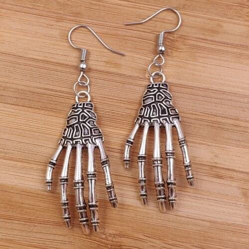 Cute New Earrings Skull Skeleton Punk Rock Cool Death Trendy Alloy Metal Fashion Female Male Party Birthday gift AJ017-018