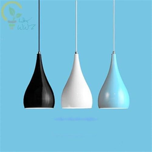 Originality Iron Lampbody Lighting Fixtures Hanging Lamp 7 Colour Modern Simple Pendant Lights for Restaurant luminaire