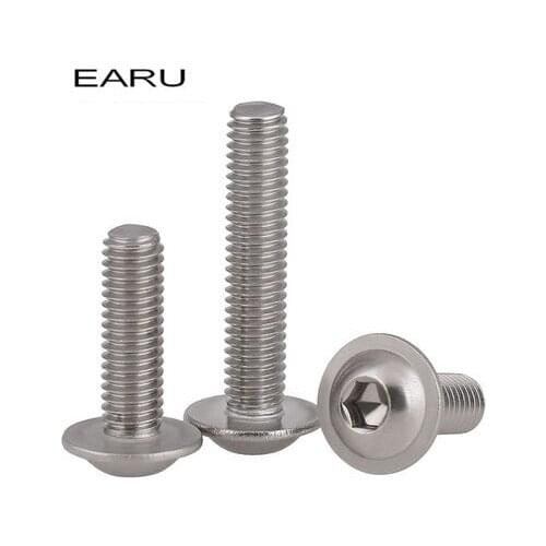 40 pieces M5*16 304 Stainless Steel Half Round Head with Washer Inner Hex Socket Screws Bolt