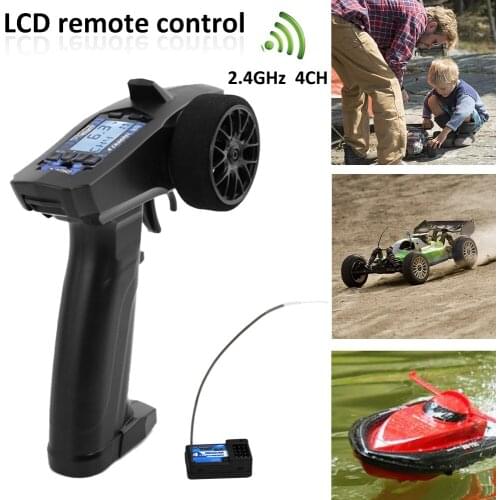 2.4GHz 4 Channel Radio Remote Control RC P32 4CH LCD Display Transmitter Remote Control Receiver Receiver for RC Toys Car Boat