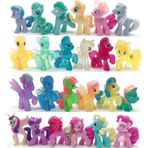 Rainbow horse pvc unicorn cute ponis horse action figures dolls for girl birthday gift
