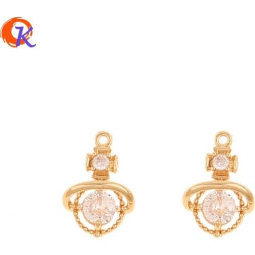 Cordial Design 20Pcs 9*13MM Jewelry Accessories/Hand Made/Pendant/Genuine Gold Plating/DIY Making/Earring Findings/CZ Charms