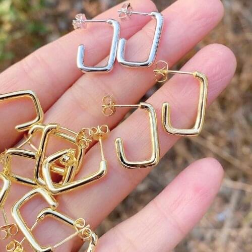 10pair Modern simple earring gold silver plated rectangle shape earrings Opening earring Jewelry For Women jewelry gift