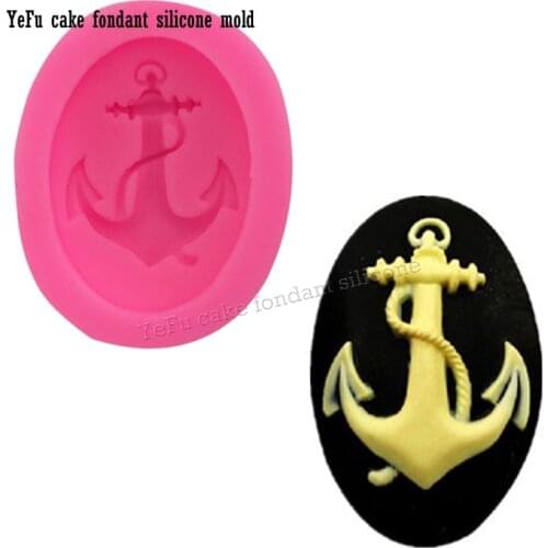 Cartoon Anchor Rudder Wheel Ship Shape Silicone Mold Fondant Cookie Baking Chocolate Mold Cake Decorating Tools F0906