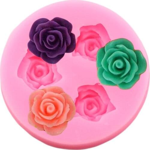 Rose Flower Silicone Mold Candy Clay Fondant Cake Decorating Tools DIY Baking Cupcake Topper Molds Chocolate Gumpaste Moulds