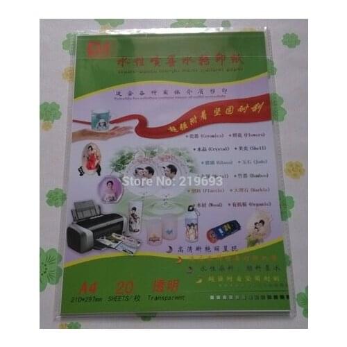 Slider designs for nails art (10 pieces/lot) inkjet clear/transparent water transfer paper