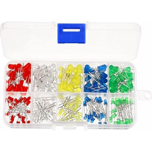 Light Emitting Diodes Assorted Kit 3/5mm White Yellow Red Blue Green Bulb Lamp Electronic Component DIY LED Light Emitting Diode