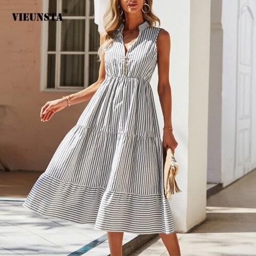 VIEUNSTA Summer Linen Dresses