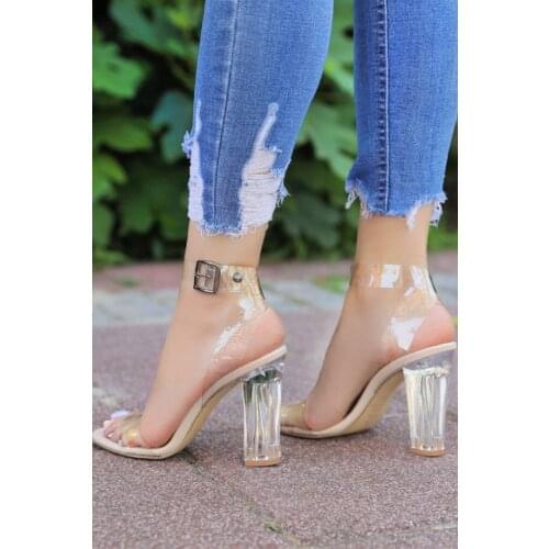 Meysin Skin Color Bottom Transparent Heels Shoes Casual Sandals Shoes for Women 2021 Famous Designer Brand Slippers Fashion Hig