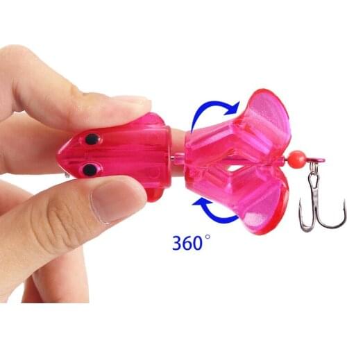 1pcs Plastic spiral Ray frog bait fishing lure bait Bass Perch 8cm 12.5g Floating Topwater Crankbait Crankbaits Artificial Bait