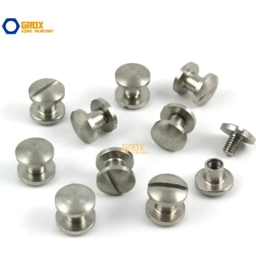 20 Set 8*4mm 304 Stainless Steel Rivet Chicago Screw for Leather Craft Cambered Head