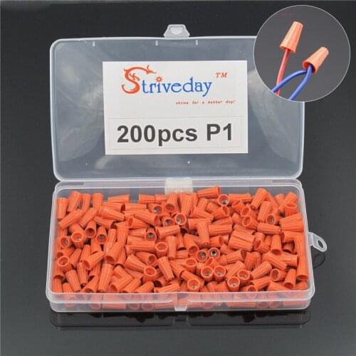 200pcs boxed New P1 Rotating terminal crimping cap helical spring-type Terminal cap Orange color Hot sale