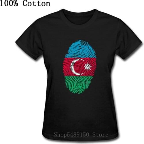 2019 Azerbaijan Fingerprint Women T Shirt Country Flag Clothing Family Party Tees Jerseys Nation Team Tshirt 100% Cotton T-Shirt