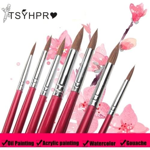 7/9 Pcs Watercolor Brush Hook Line Pen Round Tip Detail Paint Brushes Set Art Supplies