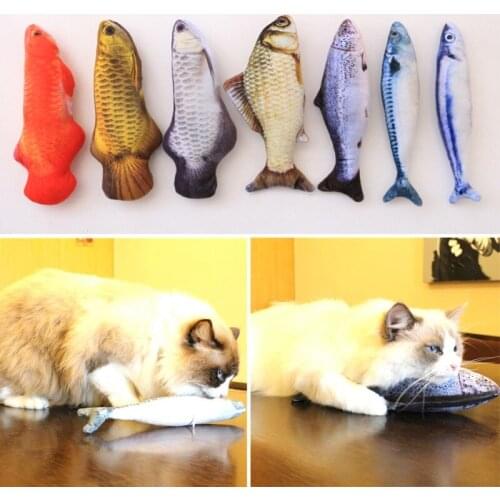 9 Style Catnip Toys for Cat Simulation Fish Pet Kitten Cushion Grass Bite Chew Funny Scratch Pillow 30cm Pets Padded Toy
