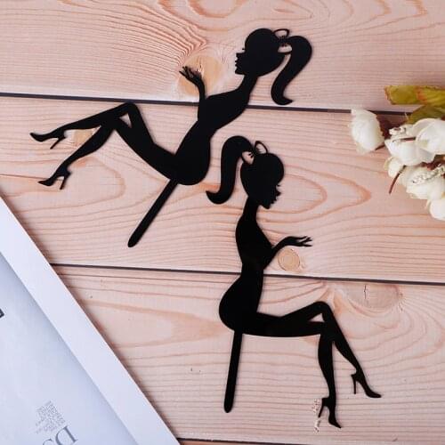 High Heels Lady Girl Acrylic Cake Topper Wedding Birthday Cake Decoration