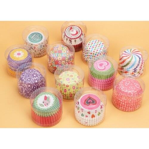 100Pcs DIY Rainbow Cupcake Paper Liners Muffin Cases Cup Cake Topper Baking Tray Kitchen Accessories Pastry Decoration Tools