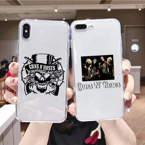 Guns N Roses Rock Band Phone Case For Xiaomi Redmi Note 7 7A 8 8T 9 9A 9S 10 K30 Pro Ultra transparent 3D cell cover art cover