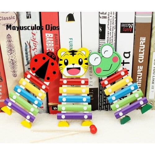 Wooden 5-tone Cartoon Childrens Five-tone Hand Knock On The Piano Educational Toys Wooden Music Enlightenment Percussion