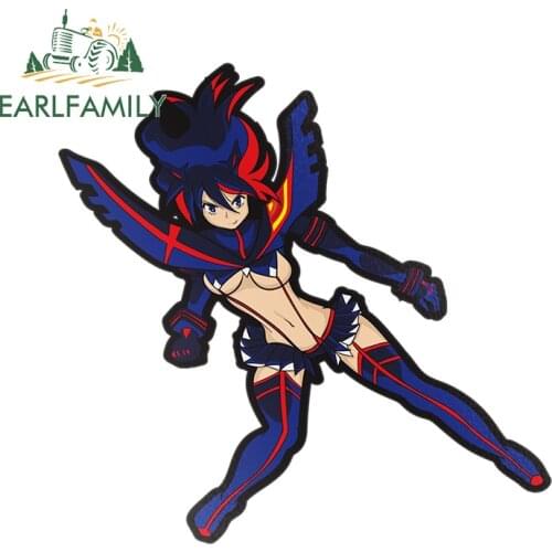 EARLFAMILY 13cm x 12.7cm for Ryuko Kill La Kill Decal Anime Car Sticker Personality Windows Trunk Occlusion Scratch DIY Graphics