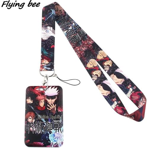 Flyingbee X1353 The Battle Of Spells Anime Cartoon Card Holder ID Holder Bus Card Holder Staff Card With Lanyard
