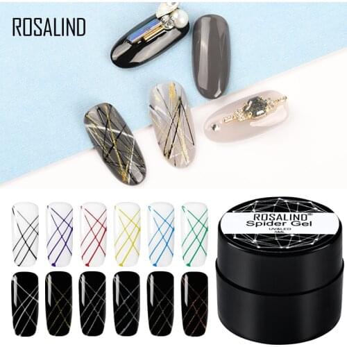 ROSALIND Nails 5ml Spider Gel Nail Polish Set For Manicure Point To Line Drawing And Painting Decoration Pulling Silk Gel Polish