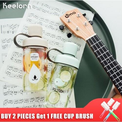 Keelorn 400ml Water Bottle Creative Trend Cartoon Portable Summer Plastic Simple Cute Hand Thermal Water Bottle