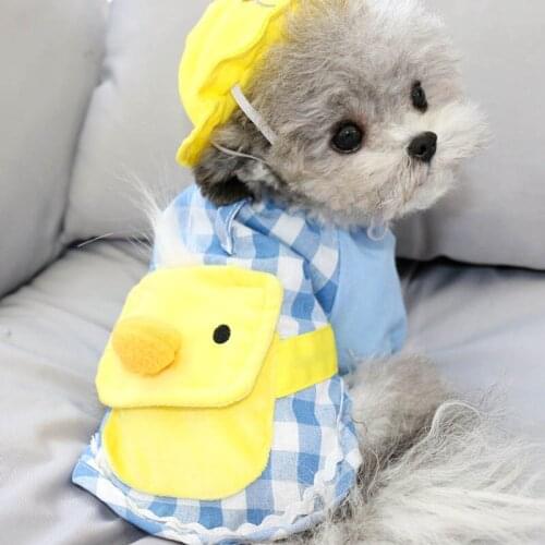 Plaid Dog Clothes French Bulldog Pet Shirt Clothing for Small Medium Dogs Kindergarten Puppy Dog Costume With Hat Puppy Outfit