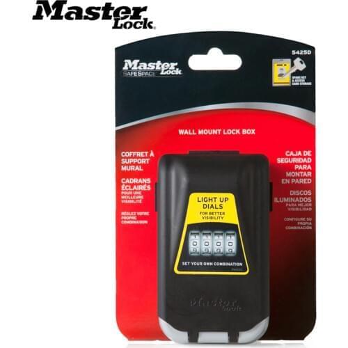 Master Lock Key Safe Box Outdoor Wall-mounted Keys Storage Box Night Glowing 4 Password Lock Security Organizer Boxes 5425D