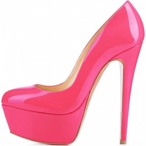 Red high heel female candy color matte PU waterproof platform single shoes red bottom high heels women shoes