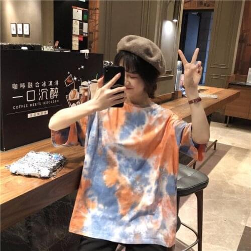 Womens clothing store 2021 summer new couples loose students net red tide in the long short sleeve T-shirt women