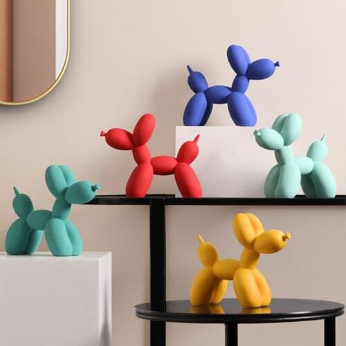 Matte Balloon Dog Statue Home Decoration Ornaments Resin Sculpture Modern Nordic Accessories for Living Room Animal Figures