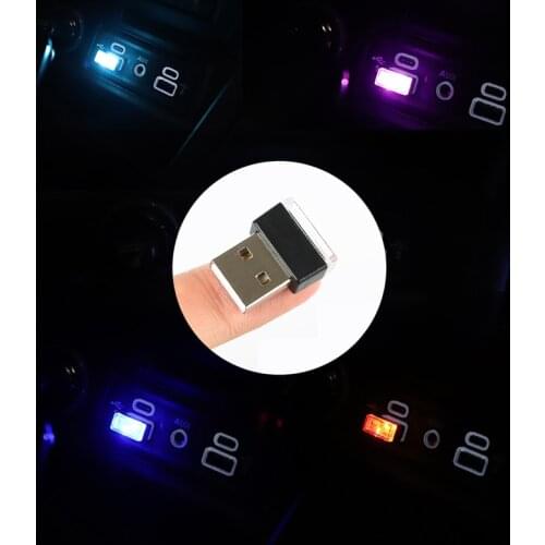 Mini LED Car Light USB Atmosphere Lights Colorful Car Ambient Light Decorative Lamp Emergency Lighting Portable Car Accessories
