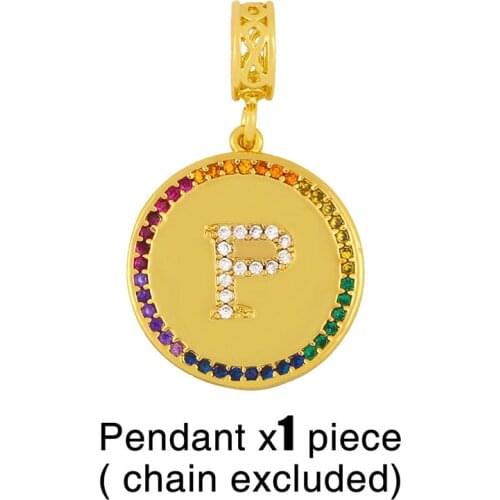 2021 Fashion Hip Hop Thick Round Card 26 Letter Pendant Clavicle Chain Short For Women Couple Wedding Gift DIY Materal Jewelry