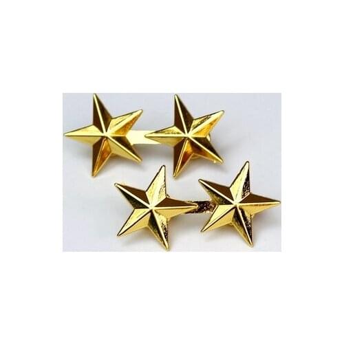 PAIR OF WW2 US ARMY OFFICER 2 STAR MAJOR GENERAL RANK BADGE PIN GOLD WW2 MILITARY INSIGNIA BROOCHES