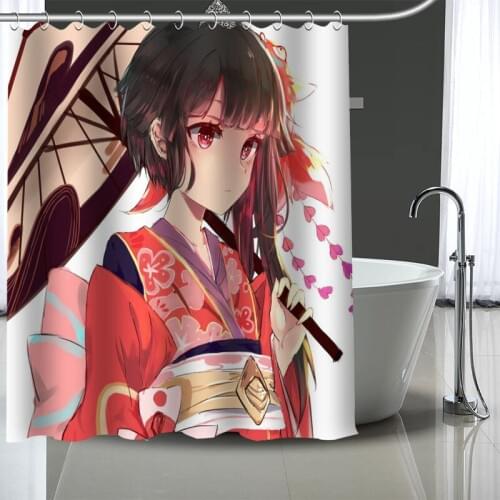Custom High Quality Onmyoji Shower Curtains Bath Products Bathroom Decor Waterproof Polyester With 12 Pcs Hooks