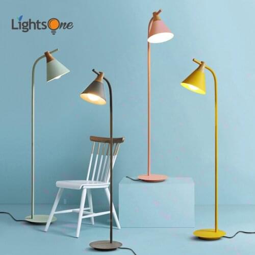 Nordic modern minimalist creative floor light bedroom floor light study color macarons floor lamp