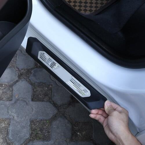 For BMW X3 X4 G01 G02 2018-2021 ABS Black Car Door Sill Protector Plate Cover Trim Sticker Car Accessory (With Colorful Logo)