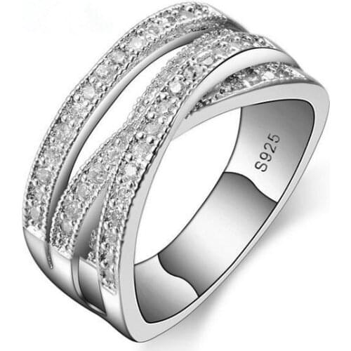 New Womens Fashion Ring Crystal from Swarovskis Party Luxury Luxury Bridal Jewelry 925 Sterling Silver Wedding Engagement Ring